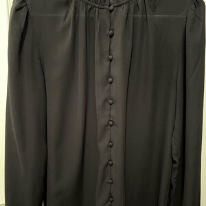 Ann Taylor Black Button-Down Blouse